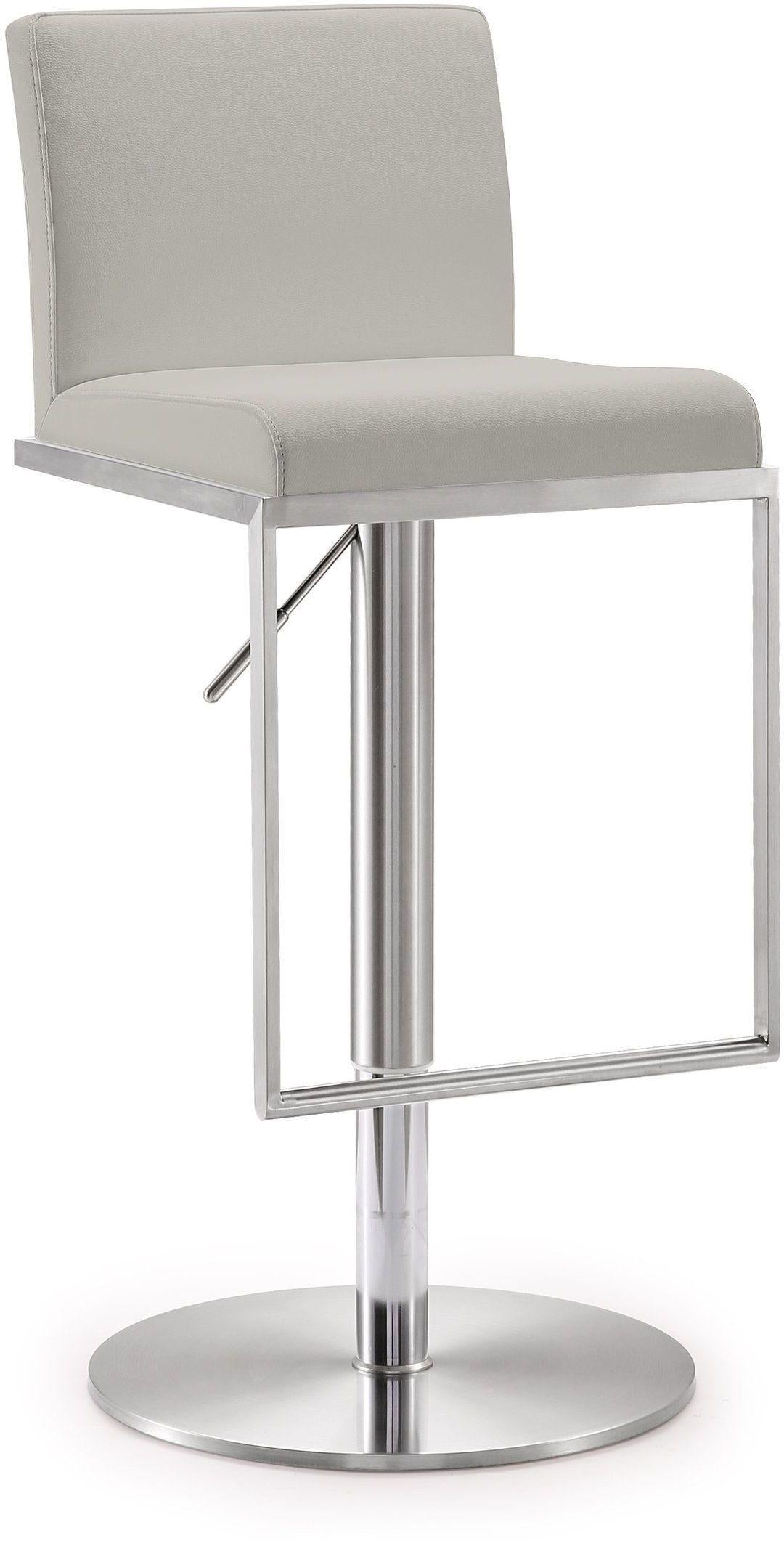 TOV Amalfi Light Grey Performance Vegan Leather Stool