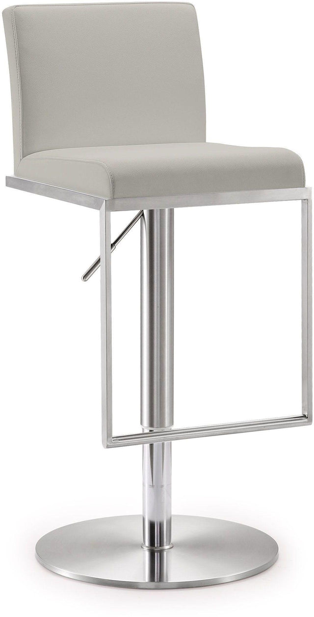 TOV Amalfi Light Grey Performance Vegan Leather Stool