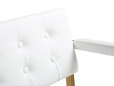 TOV Director White Performance Vegan Leather and Gold Steel Barstool