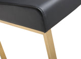 TOV Denmark Black Performance Vegan Leather and Gold Steel Counter Stool - Set of 2