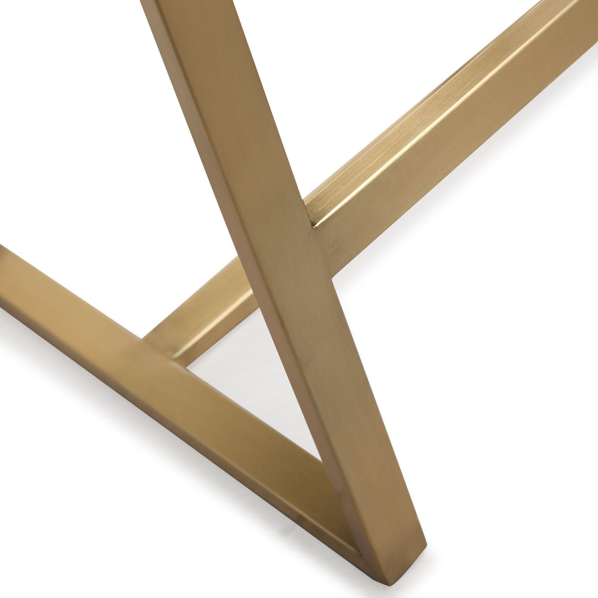 TOV Denmark White Performance Vegan Leather and Gold Steel Counter Stool - Set of 2