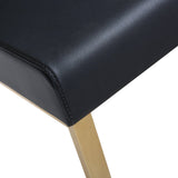 TOV Denmark Black Performance Vegan Leather and Gold Steel Barstool - Set of 2