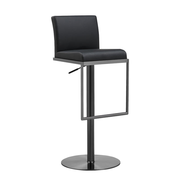 TOV Amalfi Black Performance Vegan Leather on Black Stool