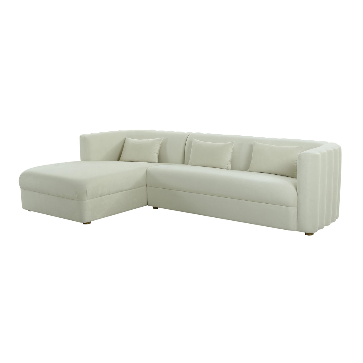 TOV Callie Cream Velvet Sectional - LAF