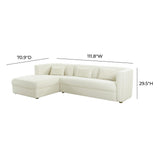 TOV Callie Cream Velvet Sectional - LAF