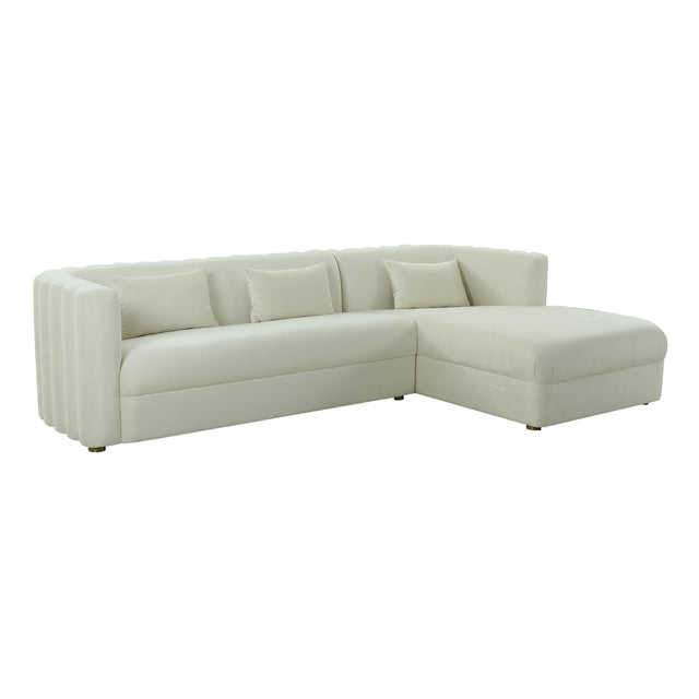 TOV Callie Cream Velvet Sectional - RAF
