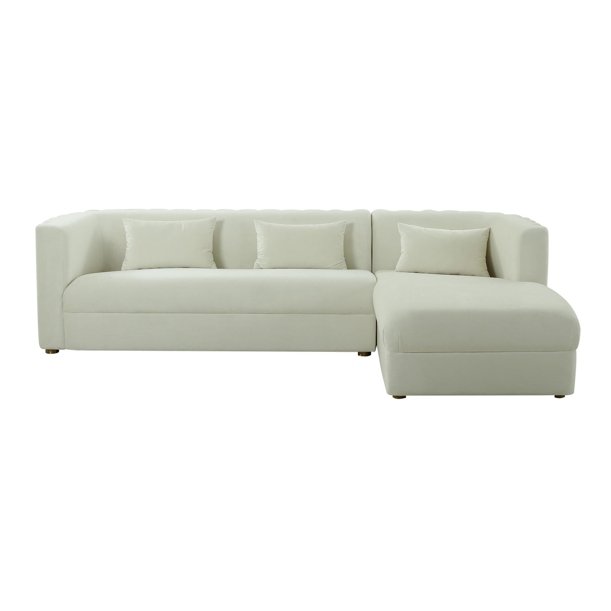 TOV Callie Cream Velvet Sectional - RAF