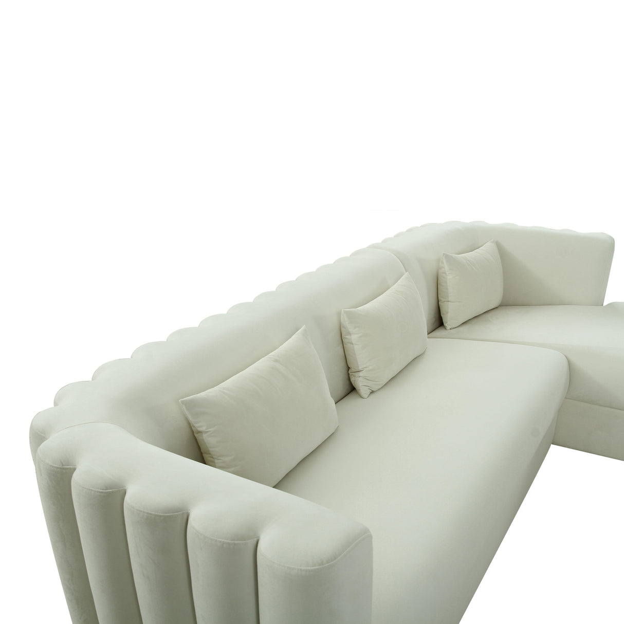 TOV Callie Cream Velvet Sectional - RAF