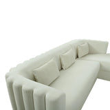 TOV Callie Cream Velvet Sectional - RAF