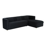 TOV Callie Black Velvet Sectional - RAF