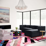 TOV Callie Black Velvet Sectional - RAF