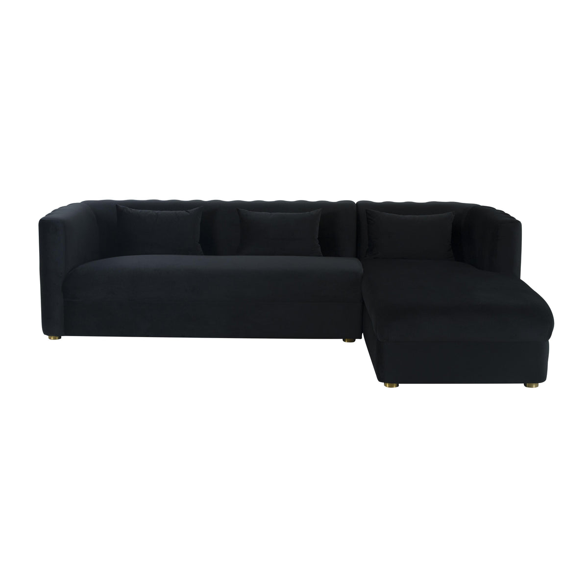 TOV Callie Black Velvet Sectional - RAF