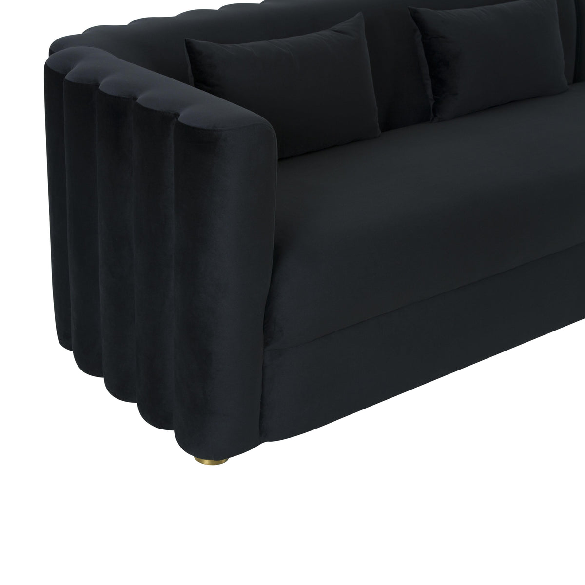 TOV Callie Black Velvet Sectional - RAF
