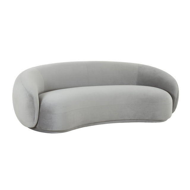 TOV Kendall Light Grey Velvet Sofa