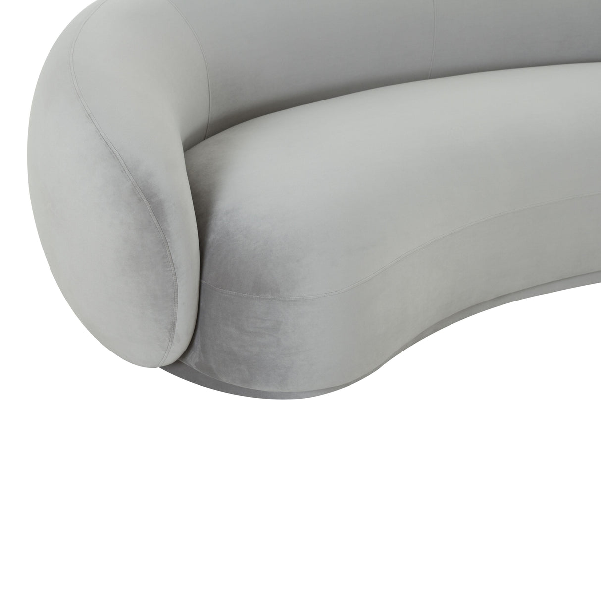 TOV Kendall Light Grey Velvet Sofa