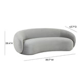 TOV Kendall Light Grey Velvet Sofa