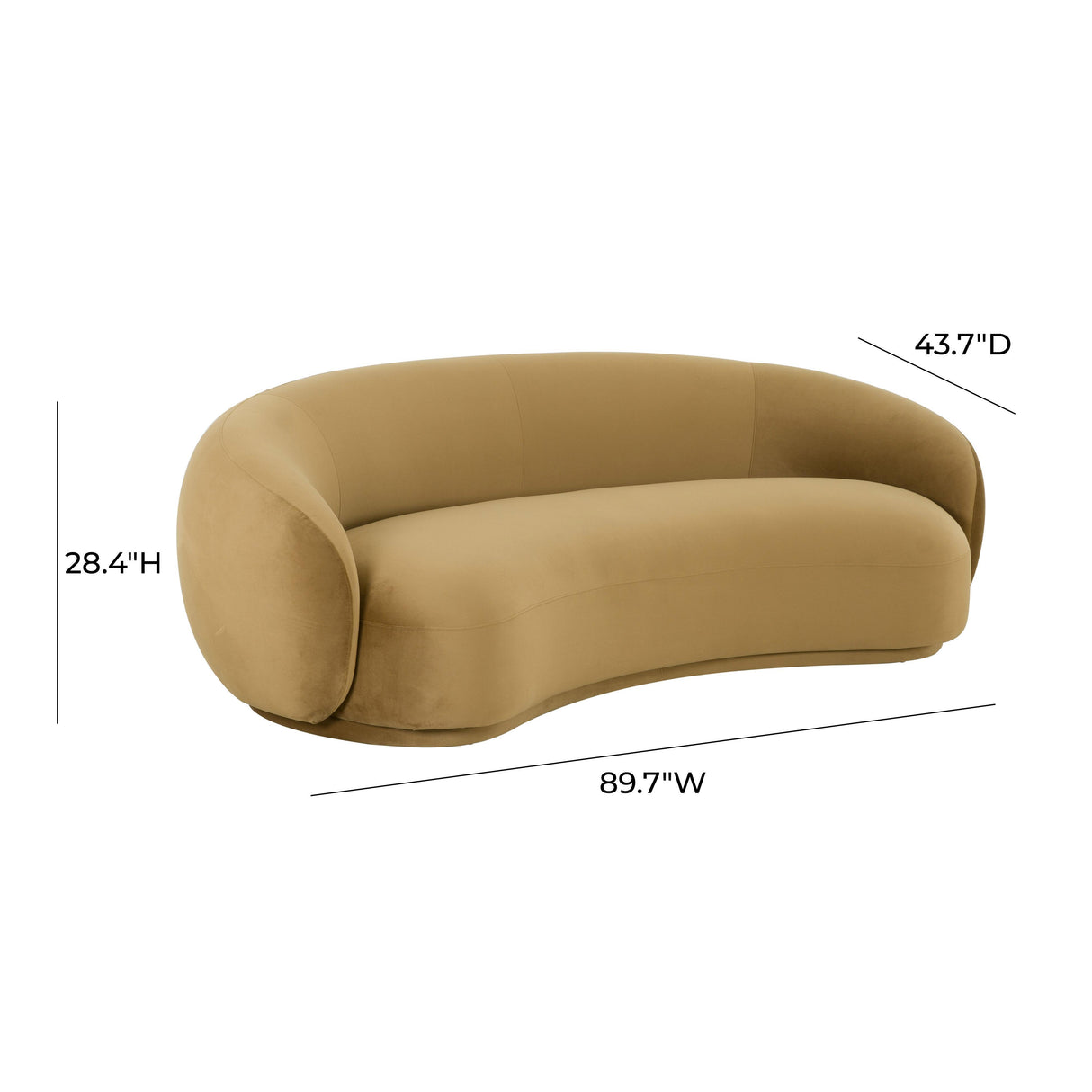 TOV Kendall Cognac Velvet Sofa