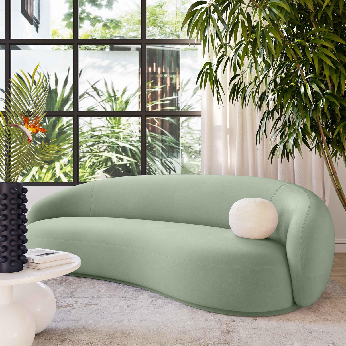 TOV Kendall Moss Green Velvet Sofa