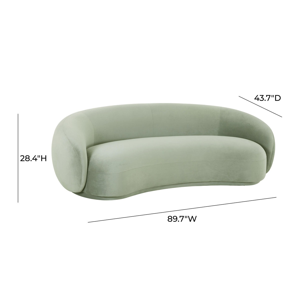 TOV Kendall Moss Green Velvet Sofa