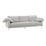 TOV Vari Light Grey Textured Velvet Lounge Sofa
