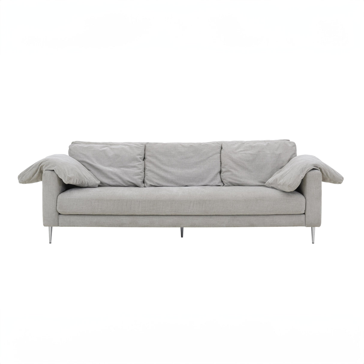 TOV Vari Light Grey Textured Velvet Lounge Sofa
