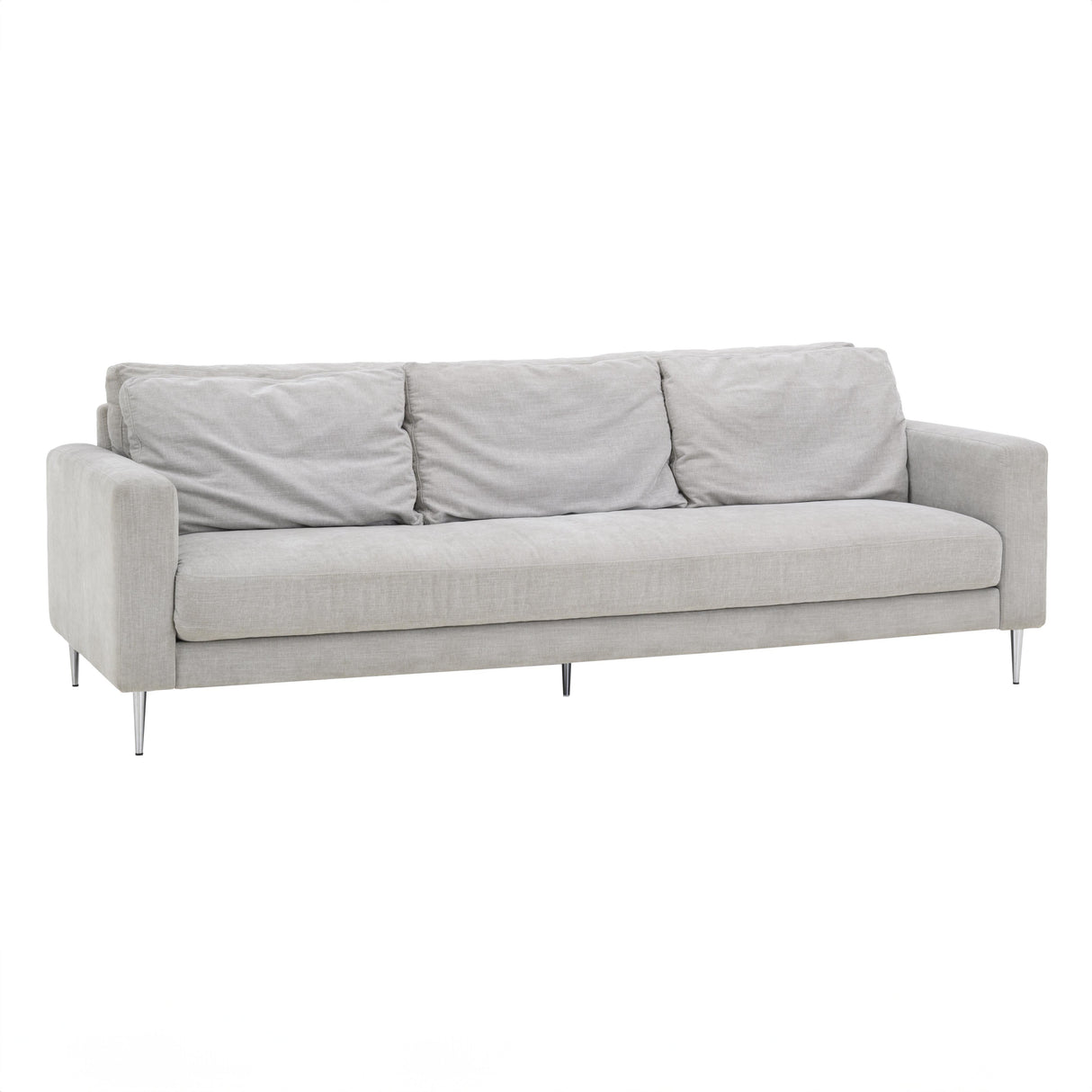 TOV Vari Light Grey Textured Velvet Lounge Sofa