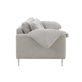 TOV Vari Light Grey Textured Velvet Lounge Sofa