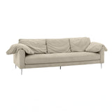 TOV Vari Beige Textured Velvet Lounge Sofa