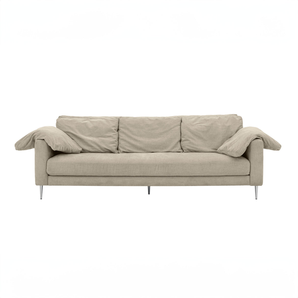TOV Vari Beige Textured Velvet Lounge Sofa