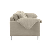 TOV Vari Beige Textured Velvet Lounge Sofa