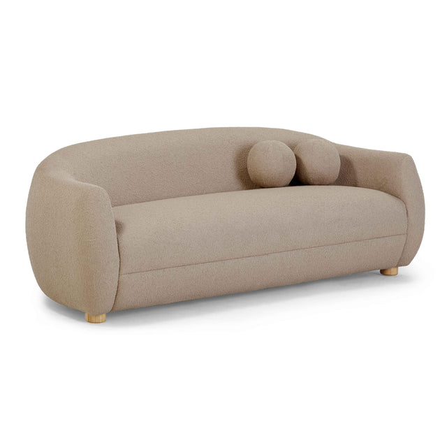 TOV Judy Light Brown Boucle Sofa