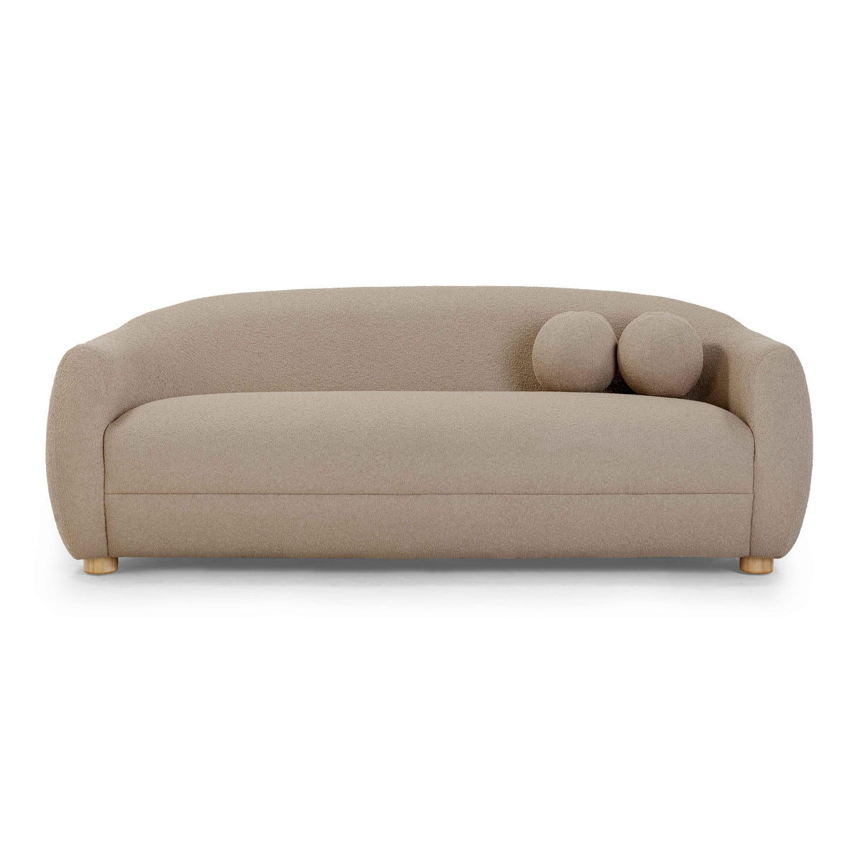 TOV Judy Light Brown Boucle Sofa