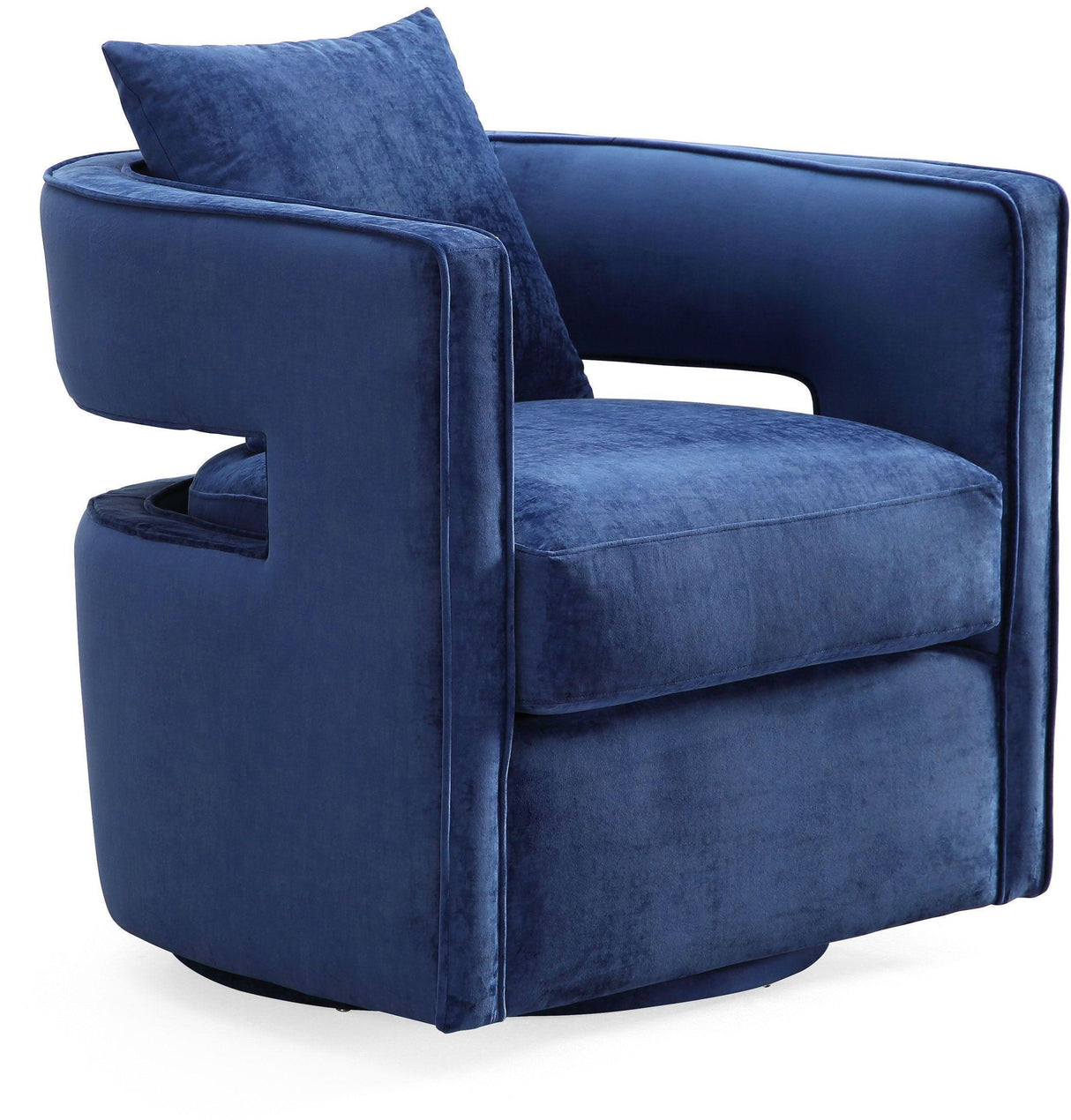 TOV Kennedy Navy Textured Velvet Swivel Chair