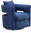 TOV Kennedy Navy Textured Velvet Swivel Chair