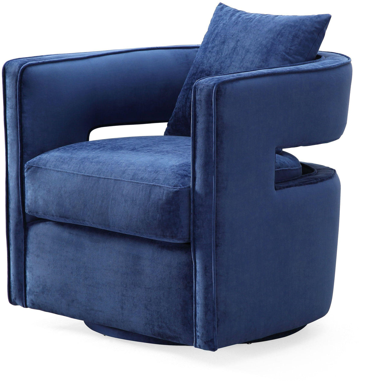 TOV Kennedy Navy Textured Velvet Swivel Chair