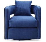 TOV Kennedy Navy Textured Velvet Swivel Chair