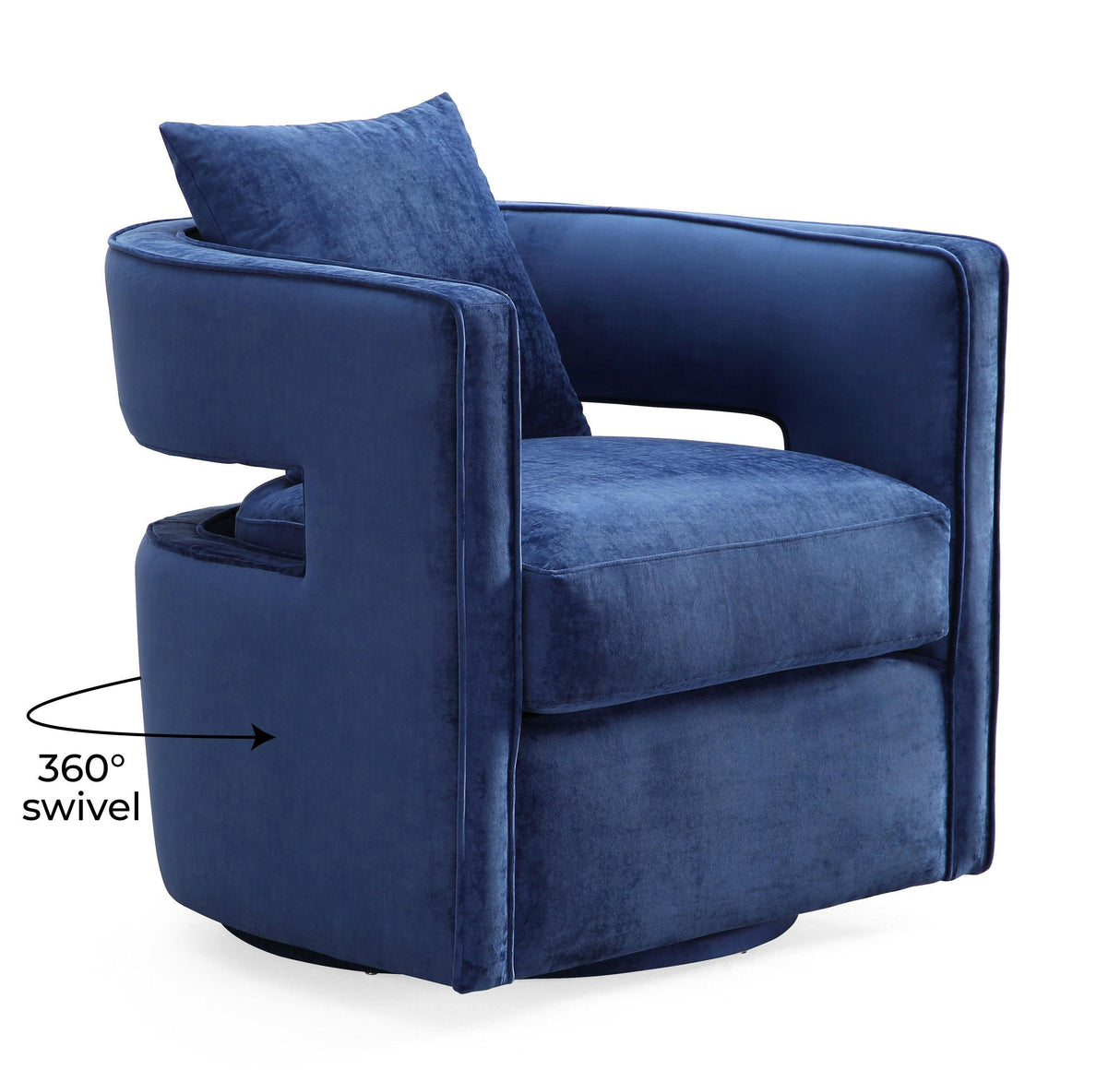 TOV Kennedy Navy Textured Velvet Swivel Chair