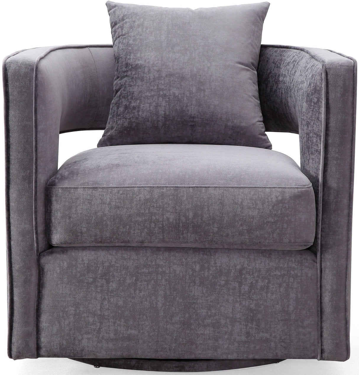 TOV Kennedy Grey Textured Velvet Swivel Chair