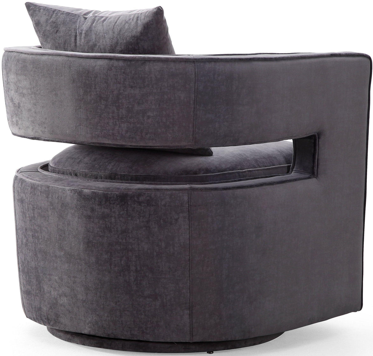 TOV Kennedy Grey Textured Velvet Swivel Chair