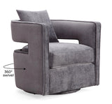 TOV Kennedy Grey Textured Velvet Swivel Chair