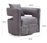 TOV Kennedy Grey Textured Velvet Swivel Chair