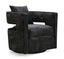 TOV Kennedy Black Textured Velvet Swivel Chair