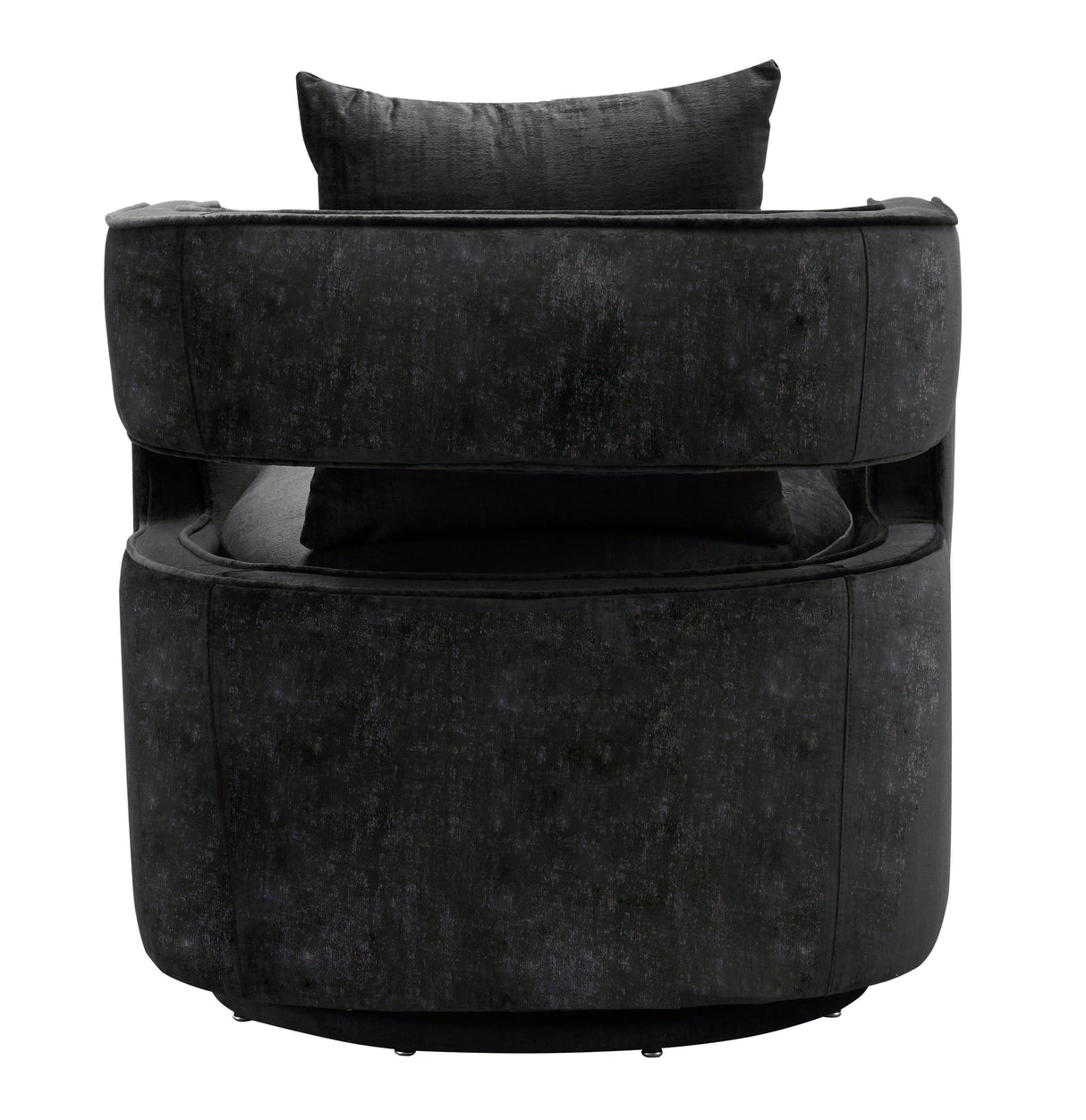 TOV Kennedy Black Textured Velvet Swivel Chair