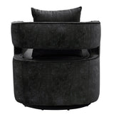 TOV Kennedy Black Textured Velvet Swivel Chair
