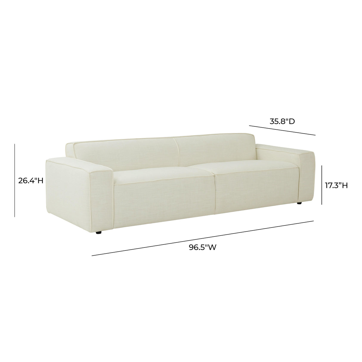 TOV Olafur Cream Linen Sofa
