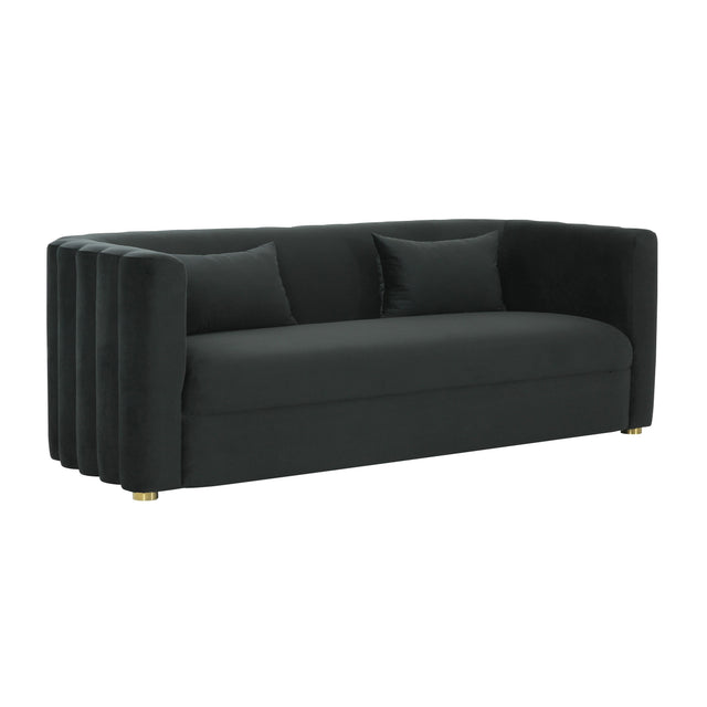 TOV Callie Black Velvet Sofa