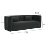 TOV Callie Black Velvet Sofa