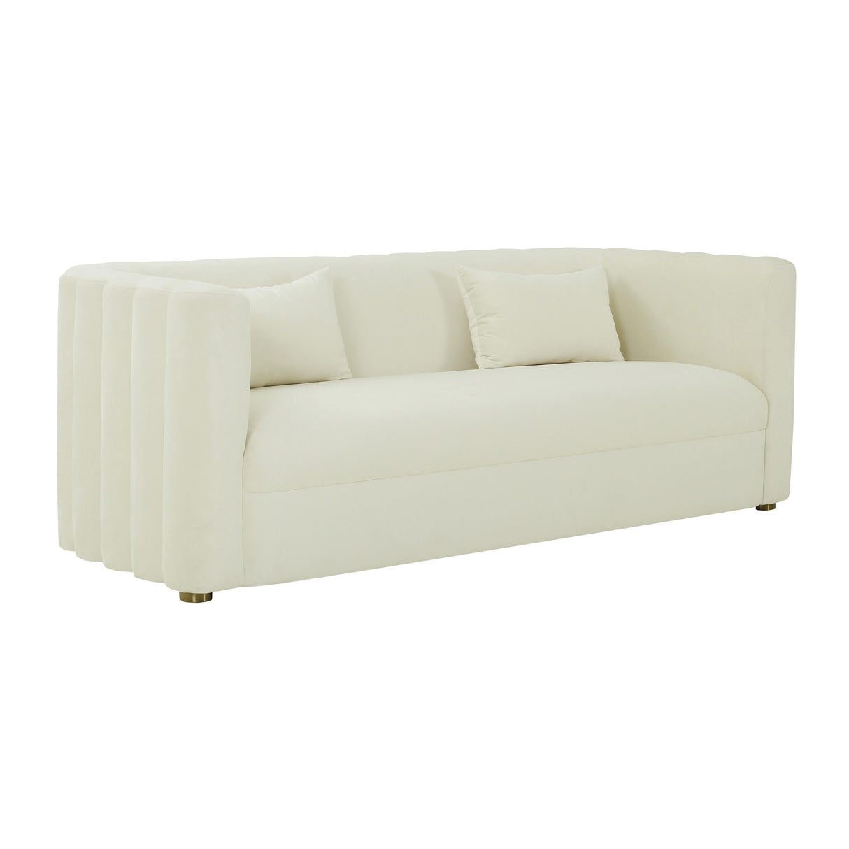 TOV Callie Cream Velvet Sofa