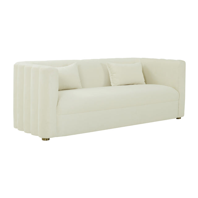 TOV Callie Cream Velvet Sofa