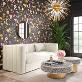 TOV Callie Cream Velvet Sofa